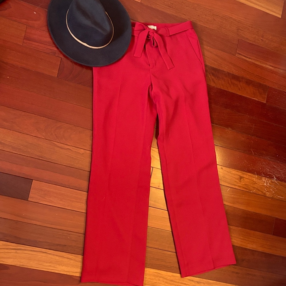 Banana Republic Red: trouser wide leg Pants